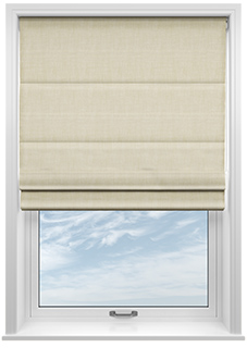 Rhea, Meringue - Motorised Roman Blind